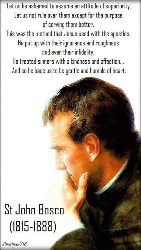 A Man With His Hand To His Face And The Words St John Bosco On It