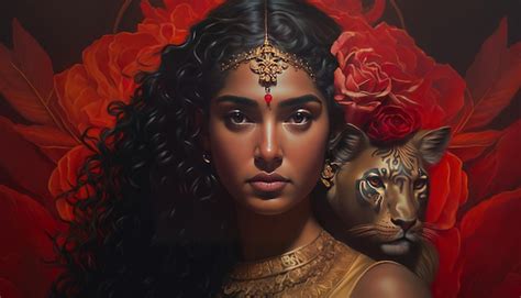Premium Photo Painting Of Indian Girl Photo Realism Portrait
