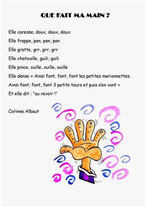 Comptine Main Comptines Comptine Maternelle Chansons Comptines