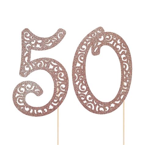 50th birthday buttercream brushstrokes and macarons. 50 Cake Topper 50th Birthday Theme Glitter Rose Gold - Walmart.com - Walmart.com