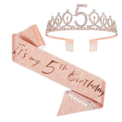 Buy Th Birthday Sash And Tiara For Girls Rose Gold Birthday Sash Crown Fabulous Sash And