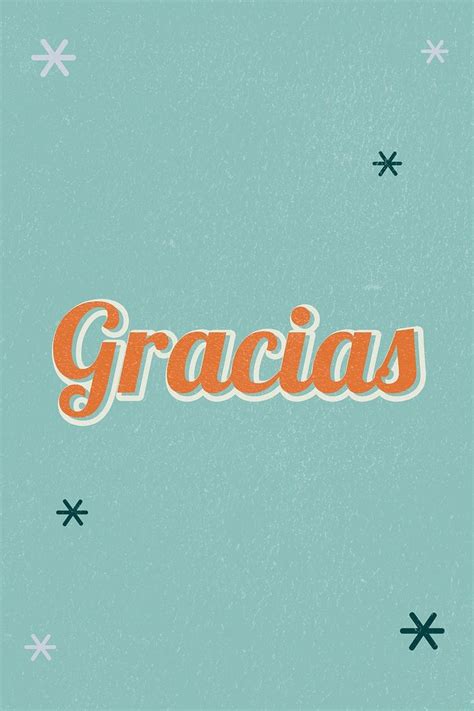 Gracias Retro Word Typography On Green Background Free Image By