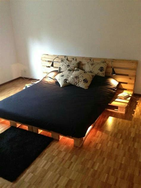 Base De Tarima Iluminada Pallet Furniture Bedroom Diy Pallet Bed