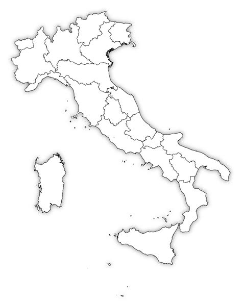 Italy Map Outline Printable