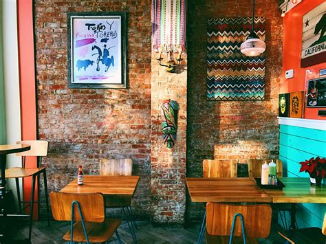 Gambar Meja Kafe Kedai Kopi Restoran Bar Dinding Bata Desain