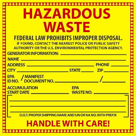 NMC HW10 Hazardous Waste Federal Law PROHIBITS Improper Disposal