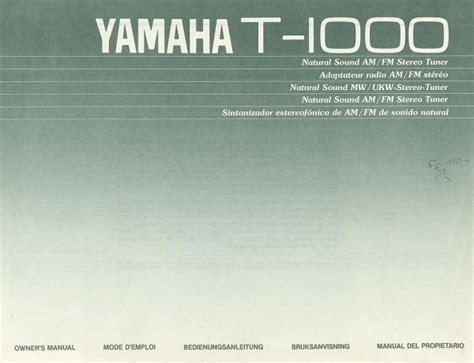 Maybe you are also interested. Yamaha T-1000 Bedienungsanleitung | Tuner | Yamaha ...