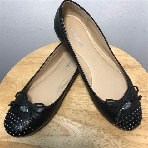 Coach Shoes Coach Doreen Studded Leather Ballet Flats Poshmark