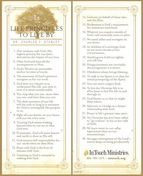 30 Life Principles To Live By Dr Charles Stanley