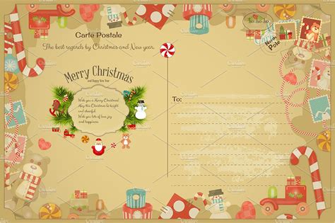 Christmas Postcard Custom Designed Illustrations ~ Creative Market