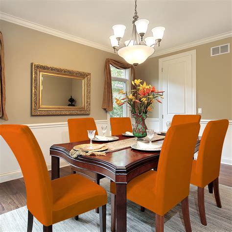 Find the most elegant dining room chairs and benches that will make family and friends alike feel like royalty when sitting at your table. Home Velvet Spandex Stretch Dining Room Chair Covers Set ...