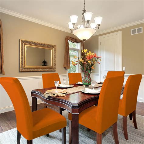 Add a decorative accent or conceal old, ripped or stained upholstery with these slipcovers. Home Velvet Spandex Stretch Dining Room Chair Covers Set ...