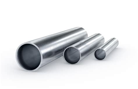 Metal Pipes Isolated On The White Background 3d Illustration Stock