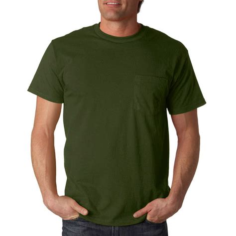 Fruit Of The Loom 3930p Cotton Pocket T Shirt Military Green X Large