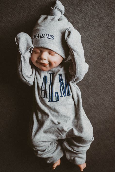 Baby Boy Coming Home Outfit Newborn Boy Outfit Monogrammed Etsy In