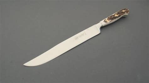 Forged Arrosto Knife Stag Horn Handle Rounded Tip Blade 220 Mm
