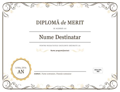 Model Diploma De Excelenta Word