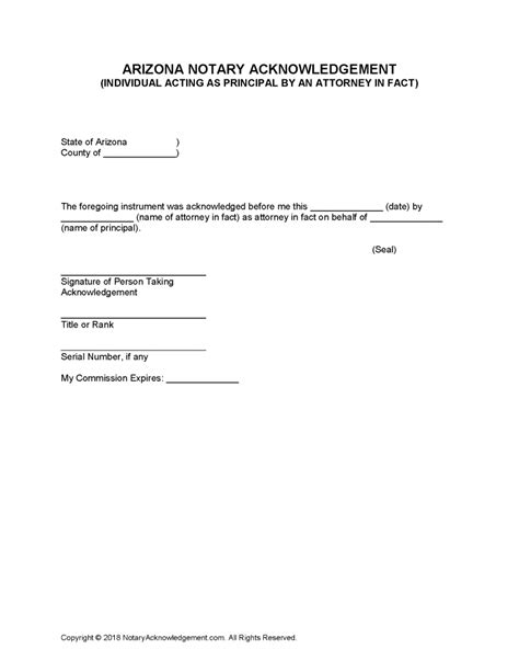 Notary Form Template Printable