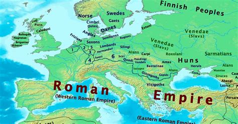 Map Of Europe 400 Ce Illustration World History Encyclopedia