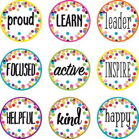 Confetti Positive Words Mini Accents - TCR8732 | Teacher Created Resources