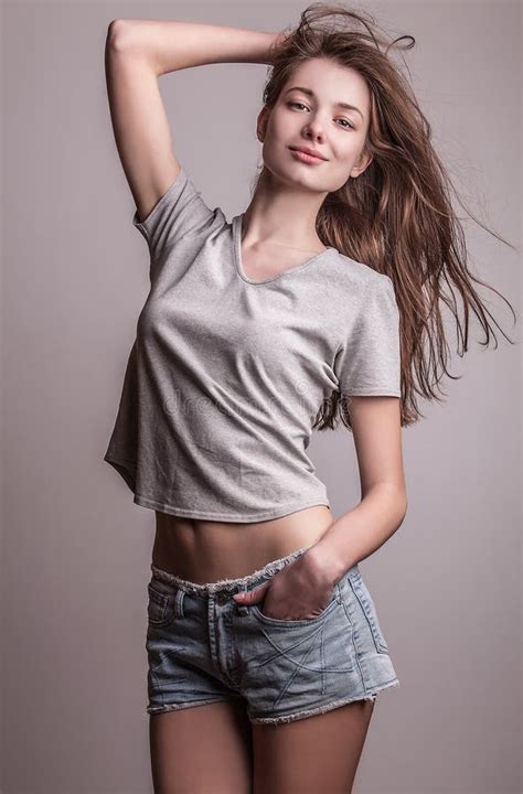Fashion Model With Long Hair Young European Attractive Beautiful Eyes