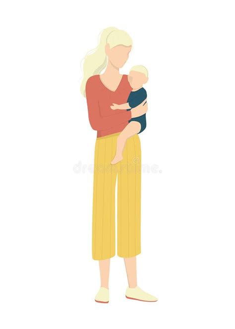 Beautiful Mother Holding Little Baby And Smiling Stock Vector