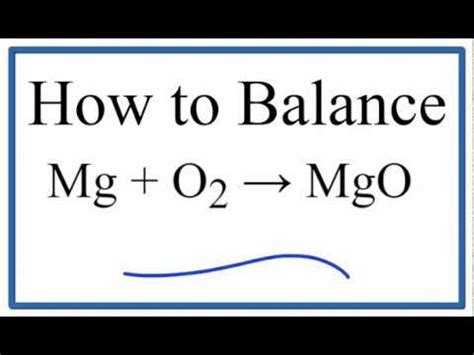 How To Balance Mg O MgO Magnesium Plus Oxygen Gas YouTube