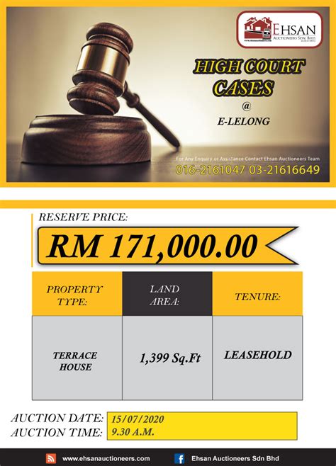 Ehsan plant & property sdn bhd or log on to our website: HOT PROPERTIES FOR LELONGAN (HIGH... - Ehsan Auctioneers ...