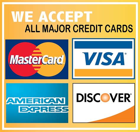 Buy We Accept Credit Cards Visa Mastercard Amex Discovery 6x6 Sticker