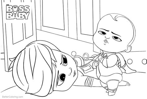 Boss Baby Coloring Pages Play With His Brother Free Printable Coloring Pages