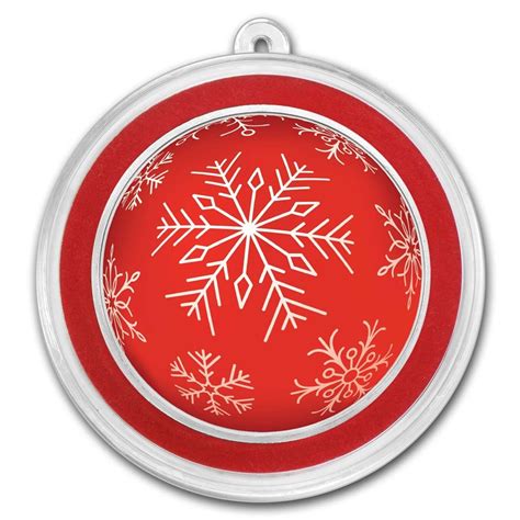 Buy 1 Oz Silver Colorized Round Apmex Red Snowflake Ornament Apmex