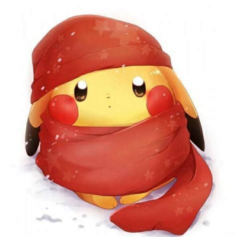Cute Little Pikachu In A Winter Red Scarf Pikachu Cute Pikachu Pikachu Wallpaper