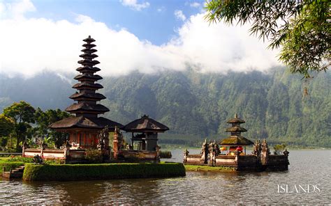 Temple On A Background Of Mountains In Bali Wallpapers And