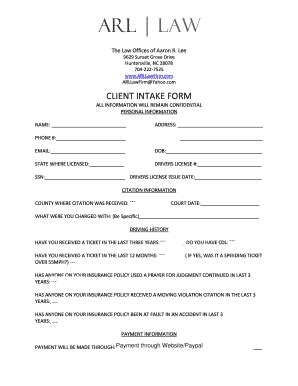 Create an outstanding customer service experience right from the start with a client intake form template from formsite. 20 Printable client intake form law firm pdf Templates - Fillable Samples in PDF, Word to ...