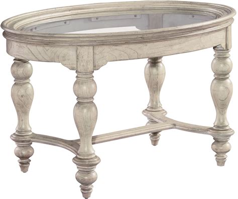 Homestead Linen Oval Glass Coffee Table From Hekman Furniture Coleman