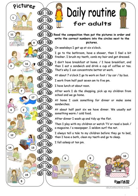 Daily Routines For Adults Elementary With Key Worksheet Free Esl