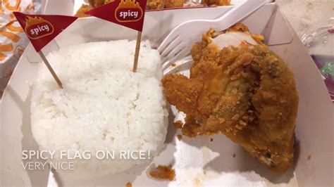 Jollibee 2 Piece Spicy Chicken Meal With Rice And Coleslaw Youtube