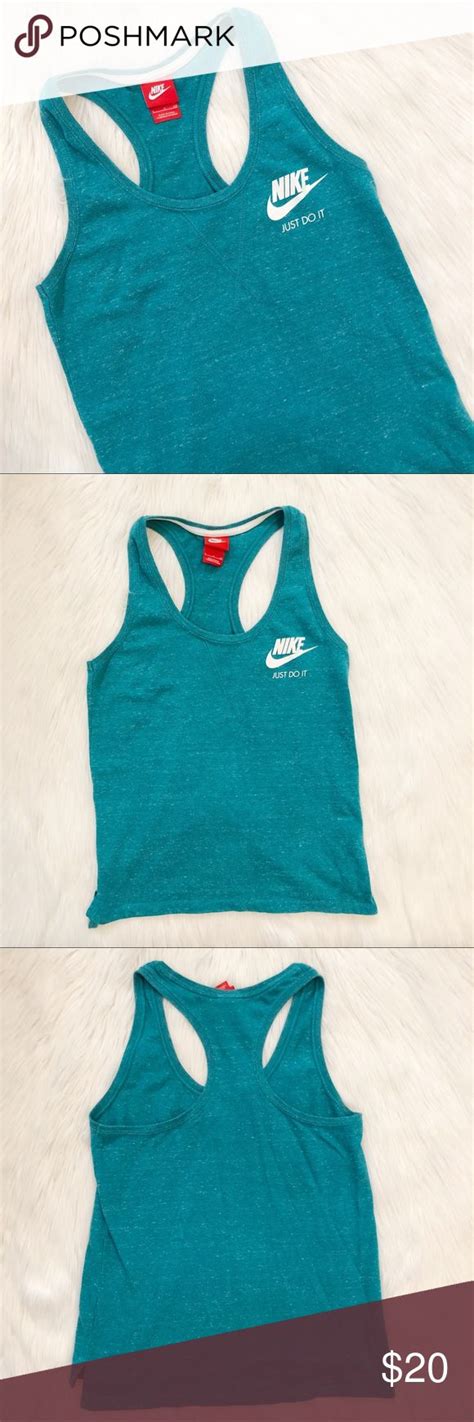 Nike Blended Cotton Turquoise Tank Clothes Design Athletic Tank Tops