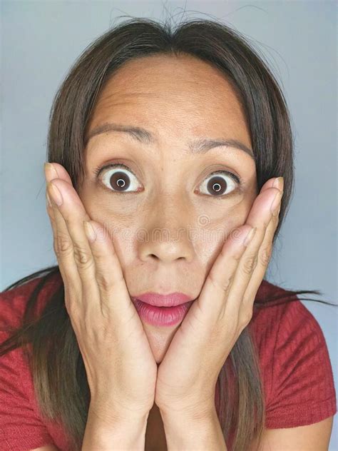 a startled attractive filipina adult isolated stock image image of shock good 269609653