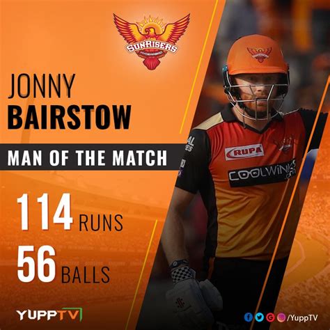Congratulations Jonny Bairstow Receives The Man Of The Match Award For