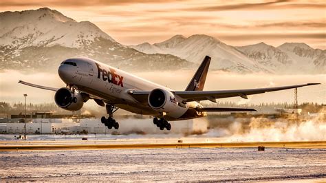 728259 Title Vehicles Aircraft Takeoff Wallpaper Fedex 757 Poster