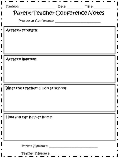 Printable Parent Teacher Conference Forms