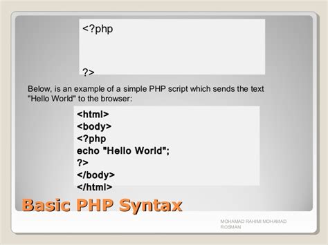 Php 5 Syntax Megatek Ict Academy
