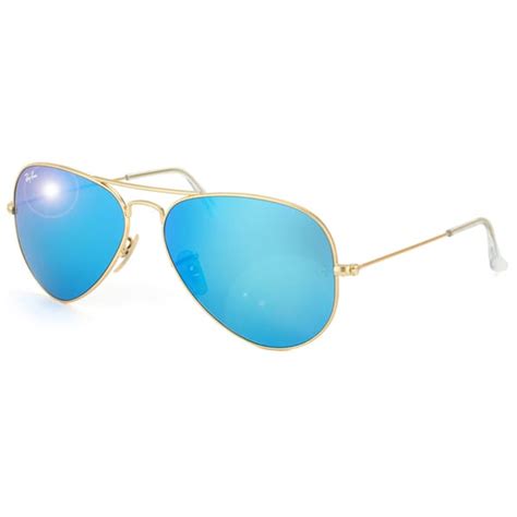 Shop Ray Ban Aviator Rb3025 Unisex Matte Goldblue Flash Lens Sunglasses Free Shipping Today