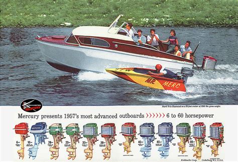 1957 Mercury Outboards Line Up Digital Art By Murray Dowding