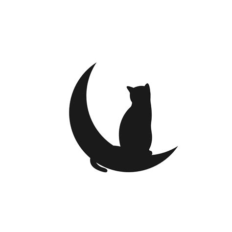 Cat Sitting On The Moon Silhouette Free Svg File Svg Heart