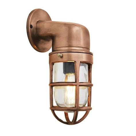 2 x black outdoor garden security bulkhead bulk head light lamp lantern 60w ip44. Vintage Industrial Cage Bulkhead Wall Light Sconce with Glass - Copper