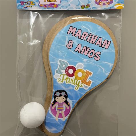 Kit Raquete Para Ping Pong Personalizada Pool Party Elo