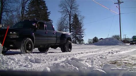 Plowing Snow With The Duramax Dually And Western Pro Plow Youtube