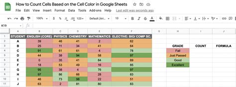 count cells based on cell color google sheets